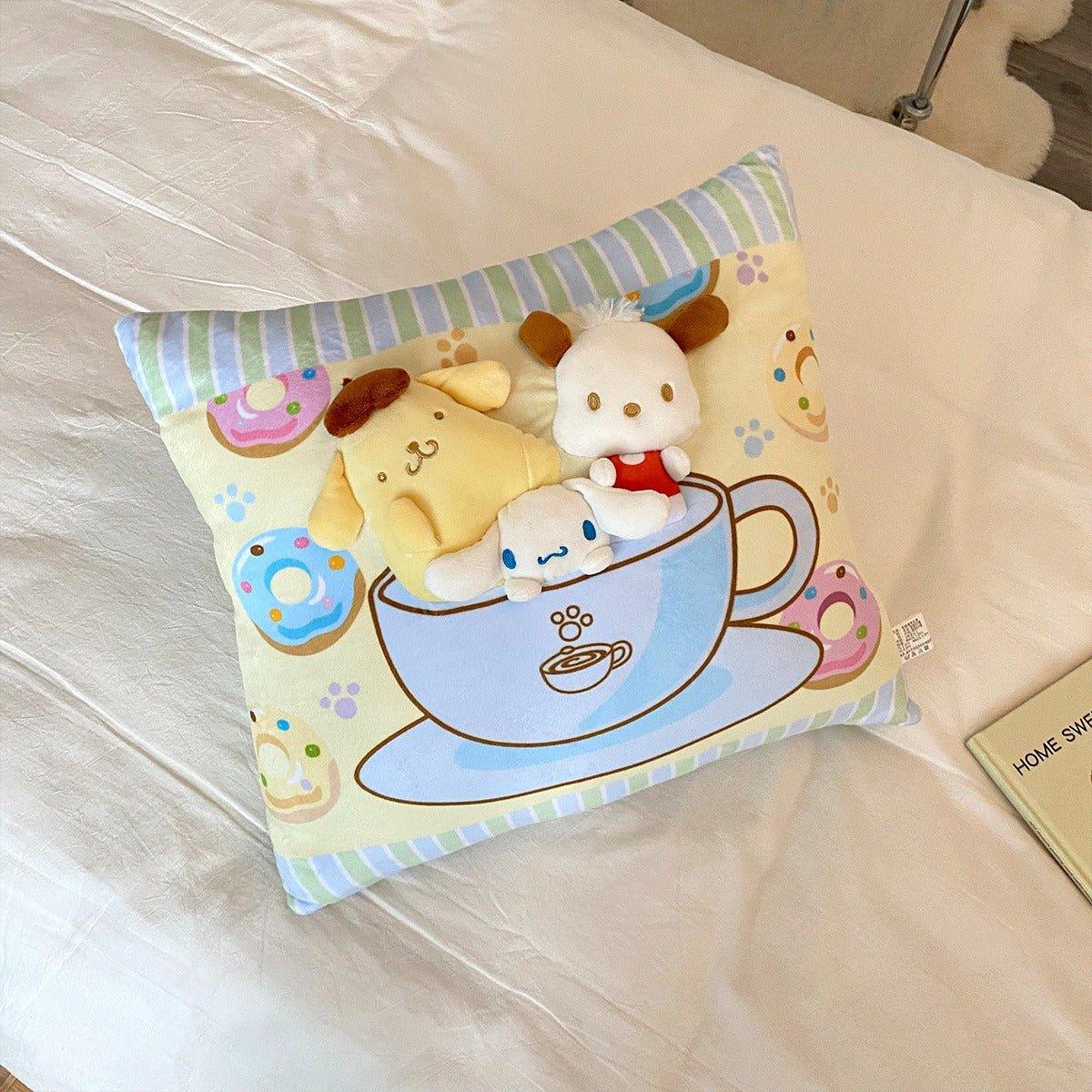 Sanrio 3D Puppy Coffee Cup Plush Pillow