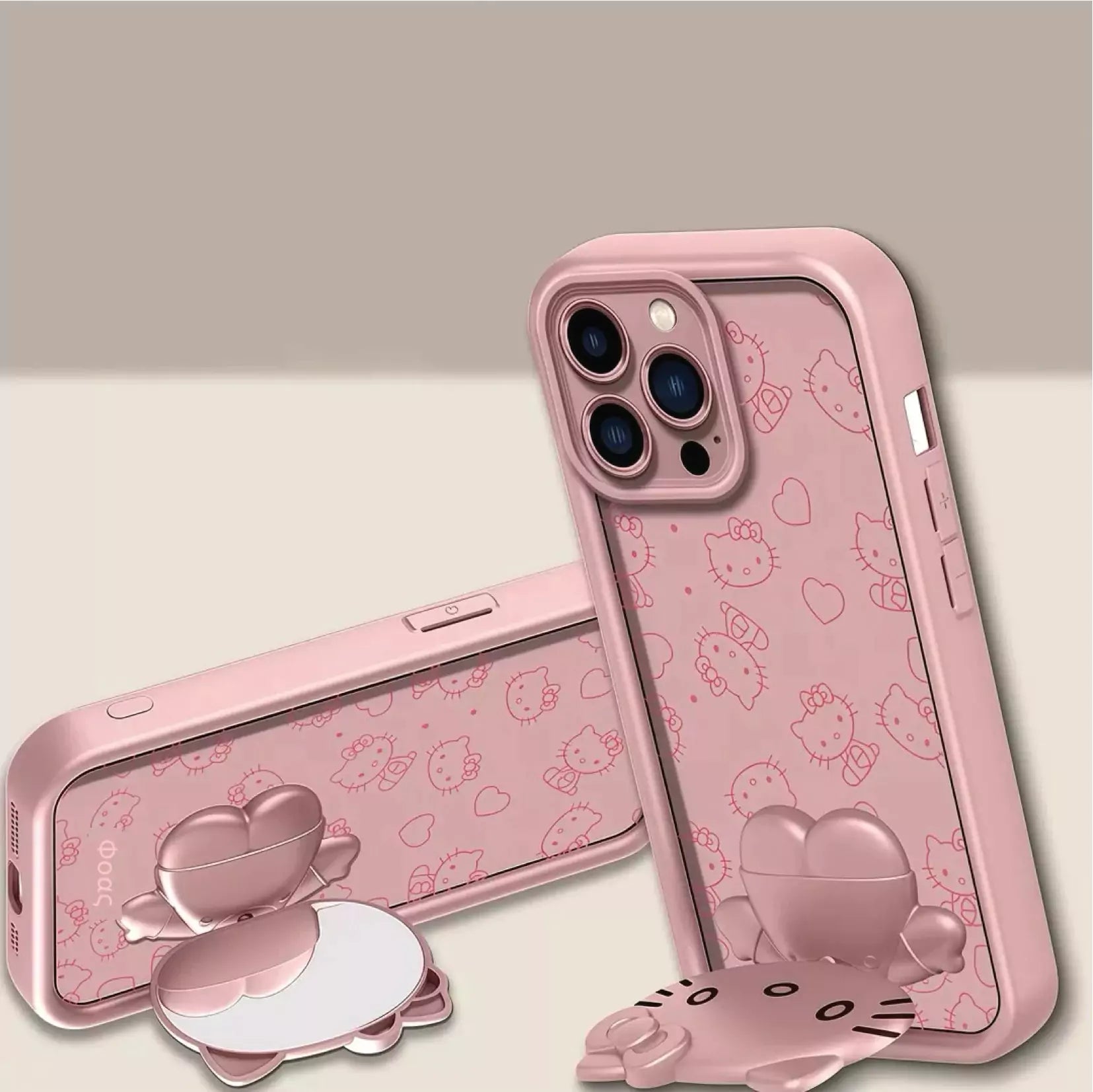 Hello Kitty Chic Pink Mirror Stand Case