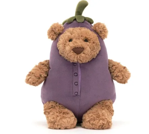 Jellycat Bartholomew Bear Eggplant